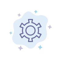 Cog Gear Setting Blue Icon on Abstract Cloud Background vector