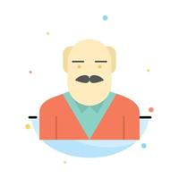 Grandpa Father Old Man Uncle Abstract Flat Color Icon Template vector