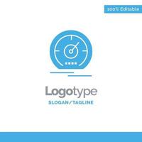 calibre tablero medidor velocidad velocímetro azul sólido logotipo plantilla lugar para eslogan vector