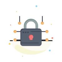 Lock Locked Security Secure Abstract Flat Color Icon Template vector