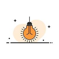 Light Bulb Idea Tips Suggestion  Business Flat Line Filled Icon Vector Banner Template