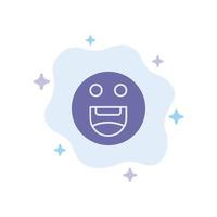 Emojis Happy Motivation Blue Icon on Abstract Cloud Background vector