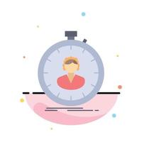 fast speed stopwatch timer girl Flat Color Icon Vector