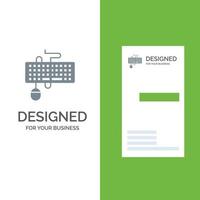 Device Interface Keyboard Mouse Obsolete Grey Logo Design and Business Card Template vector