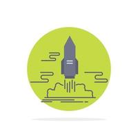 launch Publish App shuttle space Flat Color Icon Vector