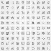 conjunto de 100 iconos de línea de negocios creativos vector