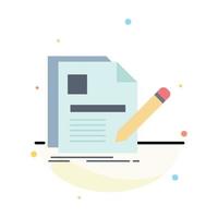 document file page pen Resume Flat Color Icon Vector