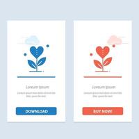 Gratitude Grow Growth Heart Love  Blue and Red Download and Buy Now web Widget Card Template vector