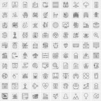 paquete de 100 iconos de líneas universales para móviles y web vector