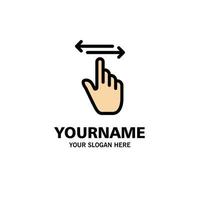 Finger Gestures Hand Left Right Business Logo Template Flat Color vector