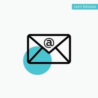 Email Inbox Mail turquoise highlight circle point Vector icon