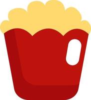 Movie popcorn, illustration, vector, on a white background. vector