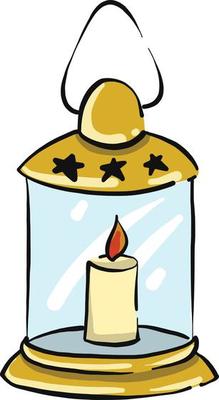 Christmas lamp, illustration, vector on a white background.