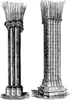 columnas, ingeniería, grabado antiguo. vector