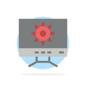 icono de color plano de fondo de círculo abstracto de diseño de configuración de computadora vector