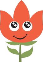 Happy red flower, illustration, vector on white background.