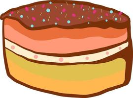 Multicolor cake, illustration, vector on white background