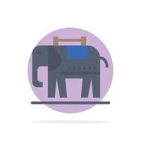 Elephant American Usa Abstract Circle Background Flat color Icon vector