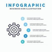 Basic General Job Setting Universal Line icon with 5 steps presentation infographics Background vector