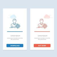 Man Focus Target Goal  Blue and Red Download and Buy Now web Widget Card Template vector