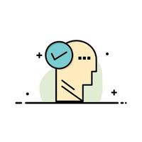 Mind Head Solution Thinking  Business Flat Line Filled Icon Vector Banner Template