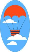 Fly balloon in the sky, illustration, vector on white background.