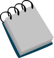 Blank notebook, illustration, vector on white background.