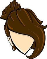 Hairstyle brown, illustration, vector on white background