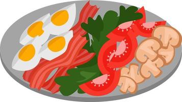 Cobb salad, illustration, vector on white background.