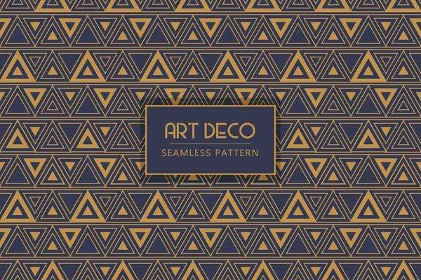 Art deco triangle geometric shapes abstract design seamless repeat vector pattern