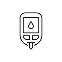 eps10 black vector blood sugar monitoring system line icon isolated on white background. Glucometer outline symbol in a simple flat trendy modern style for your website design, logo, and mobile app