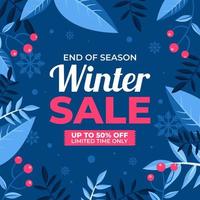 Winter Sale Promotion Banner, Winter Special Offers Square Banner, Social Media Post Advertising, Winter Background Vector