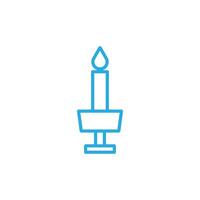 eps10 blue vector candlestick abstract line art icon isolated on white background. candle holder outline symbol in a simple flat trendy modern style for your website design, logo, and mobile app