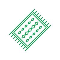 eps10 green vector Peru carpet abstract line art icon isolated on white background. prayer carpet rug outline symbol in a simple flat trendy modern style for your website design, logo, and mobile app