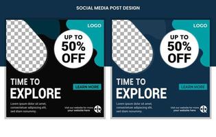 Social media posts template, Travelling post design vector