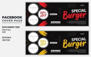 Food web banner template, web banner design, corporate banner vector