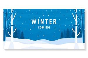 winter landscape horizontal banner background illustration vector