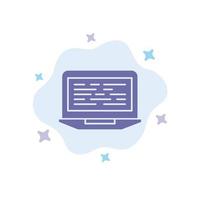Laptop Coding Code Screen Computer Blue Icon on Abstract Cloud Background vector