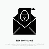 Mail Email Message Security solid Glyph Icon vector