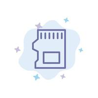 SD Card SD Storage Data Blue Icon on Abstract Cloud Background vector