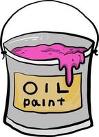 Oil paint in can, illustration, vector on white background