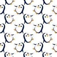 Baby penguins ,seamless pattern on white background. vector