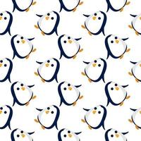 Baby penguins ,seamless pattern on white background. vector