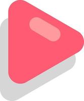 Pink play button, icon illustration, vector on white background