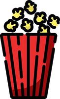 Cinema popcorn, illustration, vector on a white background.