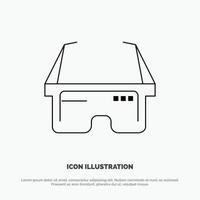 Virtual Glasses Medical Eye Line Icon Vector