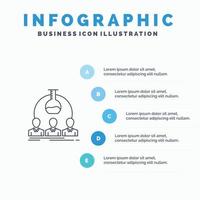 Laboratory Lab Man Experiment Scientist Line icon with 5 steps presentation infographics Background vector