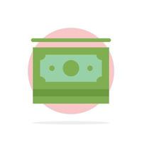 efectivo dólar dinero motivación círculo abstracto fondo color plano icono vector