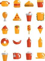 Fast food, illustration, vector, on a white background. vector