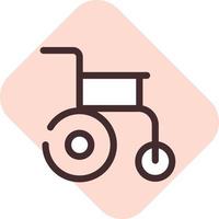 silla de ruedas para discapacitados, ilustración, vector sobre fondo blanco.